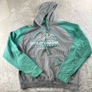 Dollywood Pigeon Forge Hoodie Women's Size Large Two Tone Gray / Teal